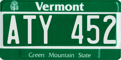 VT license plate ATY452