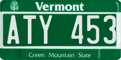 VT license plate ATY453