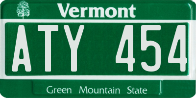 VT license plate ATY454