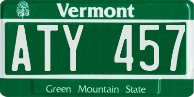 VT license plate ATY457
