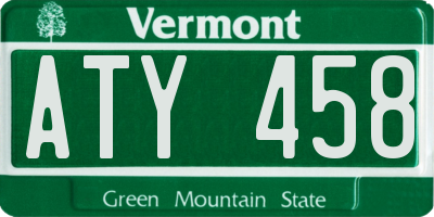 VT license plate ATY458