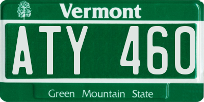 VT license plate ATY460