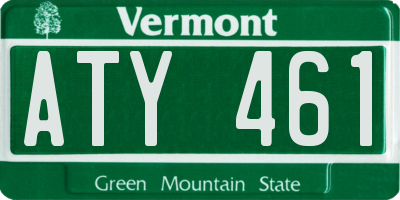 VT license plate ATY461