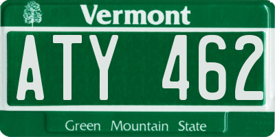VT license plate ATY462