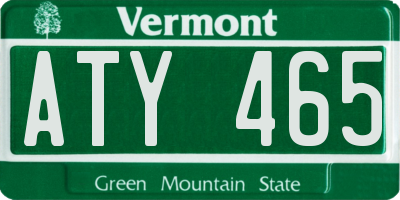 VT license plate ATY465