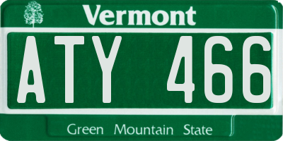 VT license plate ATY466