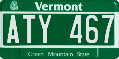 VT license plate ATY467