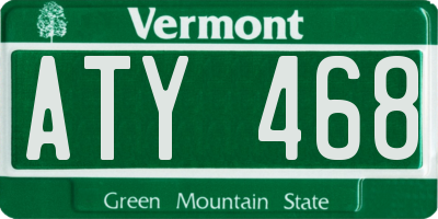 VT license plate ATY468