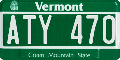 VT license plate ATY470