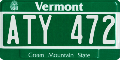 VT license plate ATY472