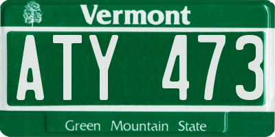 VT license plate ATY473