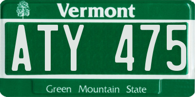 VT license plate ATY475