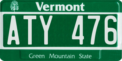 VT license plate ATY476