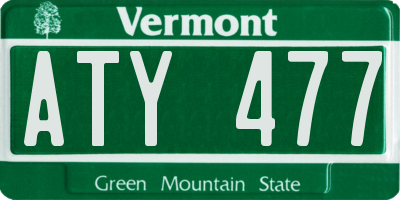 VT license plate ATY477