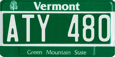 VT license plate ATY480
