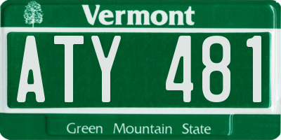 VT license plate ATY481