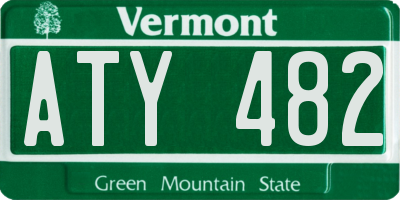 VT license plate ATY482