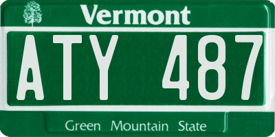 VT license plate ATY487