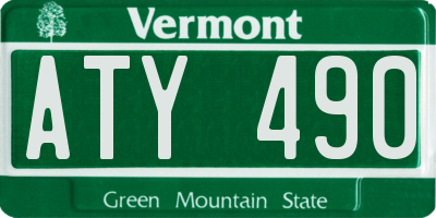 VT license plate ATY490