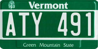 VT license plate ATY491