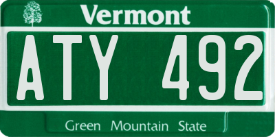 VT license plate ATY492