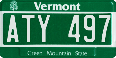VT license plate ATY497