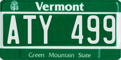 VT license plate ATY499