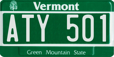 VT license plate ATY501