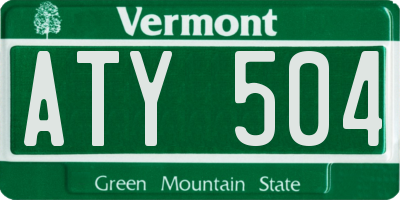 VT license plate ATY504