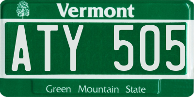 VT license plate ATY505