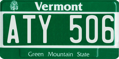VT license plate ATY506
