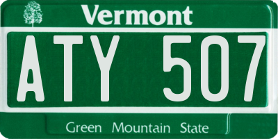 VT license plate ATY507
