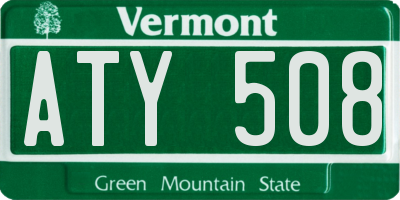 VT license plate ATY508