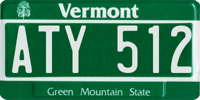 VT license plate ATY512