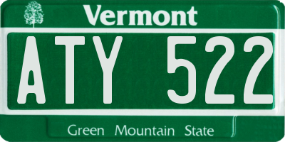 VT license plate ATY522