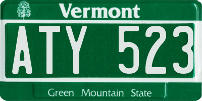 VT license plate ATY523