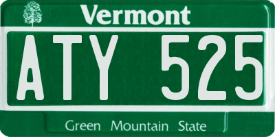 VT license plate ATY525