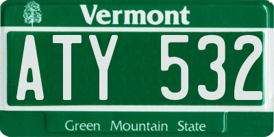 VT license plate ATY532