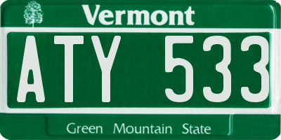VT license plate ATY533