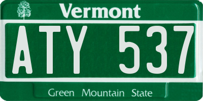 VT license plate ATY537