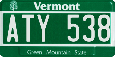 VT license plate ATY538