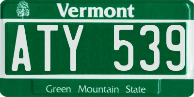 VT license plate ATY539