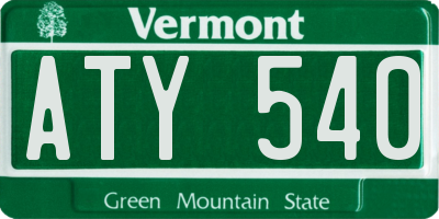VT license plate ATY540