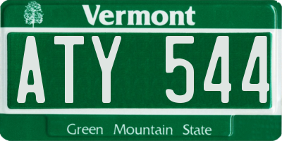 VT license plate ATY544