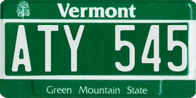 VT license plate ATY545