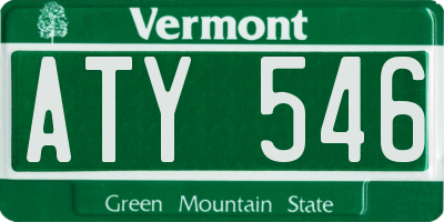 VT license plate ATY546
