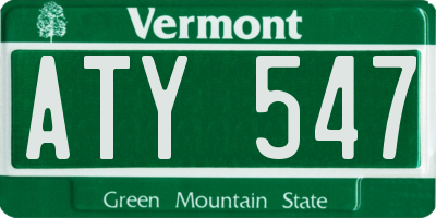 VT license plate ATY547