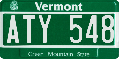 VT license plate ATY548