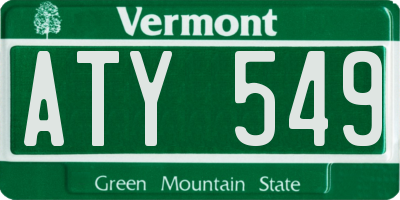 VT license plate ATY549