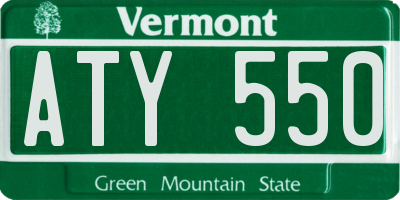 VT license plate ATY550
